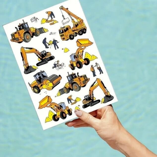 Temporary Tattoos - Excavator Bulldozer Builder