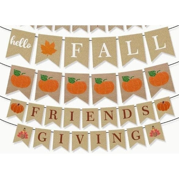 Thanksgiving Pumpkin & Maple Leaf Banner: Autumn Pull Flag for Fall Decor