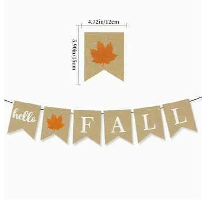 Thanksgiving Pumpkin & Maple Leaf Banner: Autumn Pull Flag for Fall Decor
