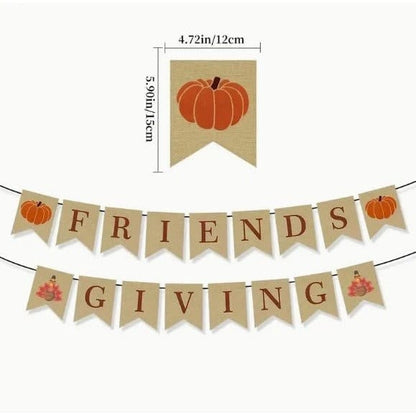 Thanksgiving Pumpkin & Maple Leaf Banner: Autumn Pull Flag for Fall Decor