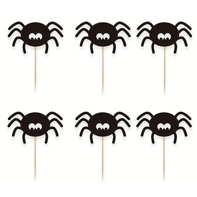 6 Halloween Spiders on pick